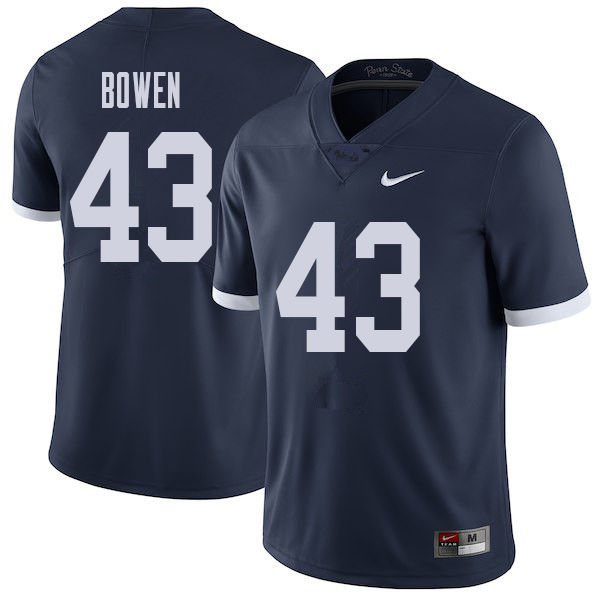 NCAA Nike Men's Penn State Nittany Lions Manny Bowen #43 College Football Authentic Throwback Navy Stitched Jersey SBJ0198LN